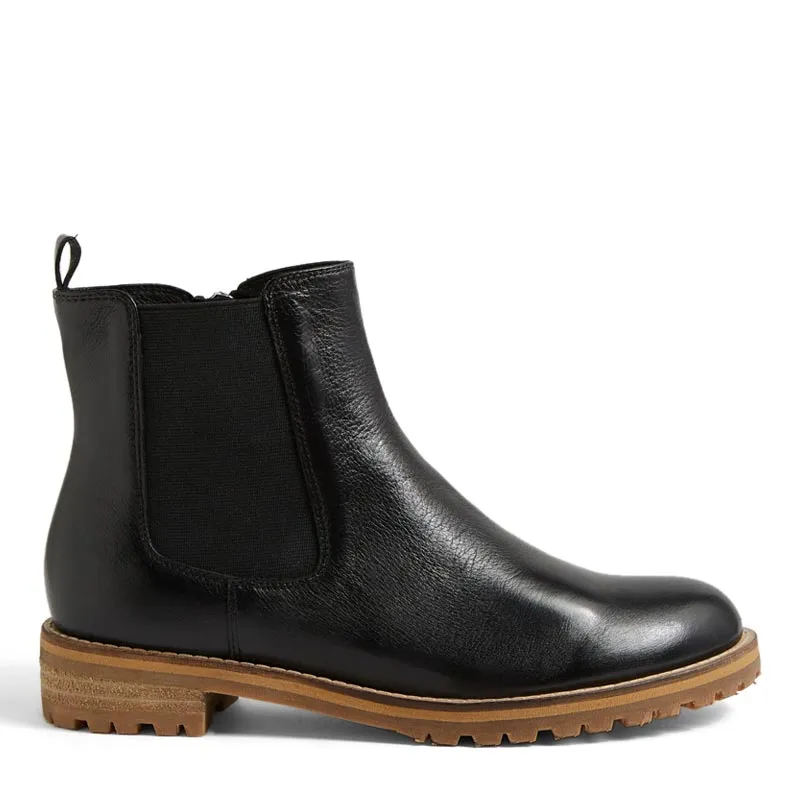 MICHOLS W - BLACK LEATHER - NATURAL HEEL