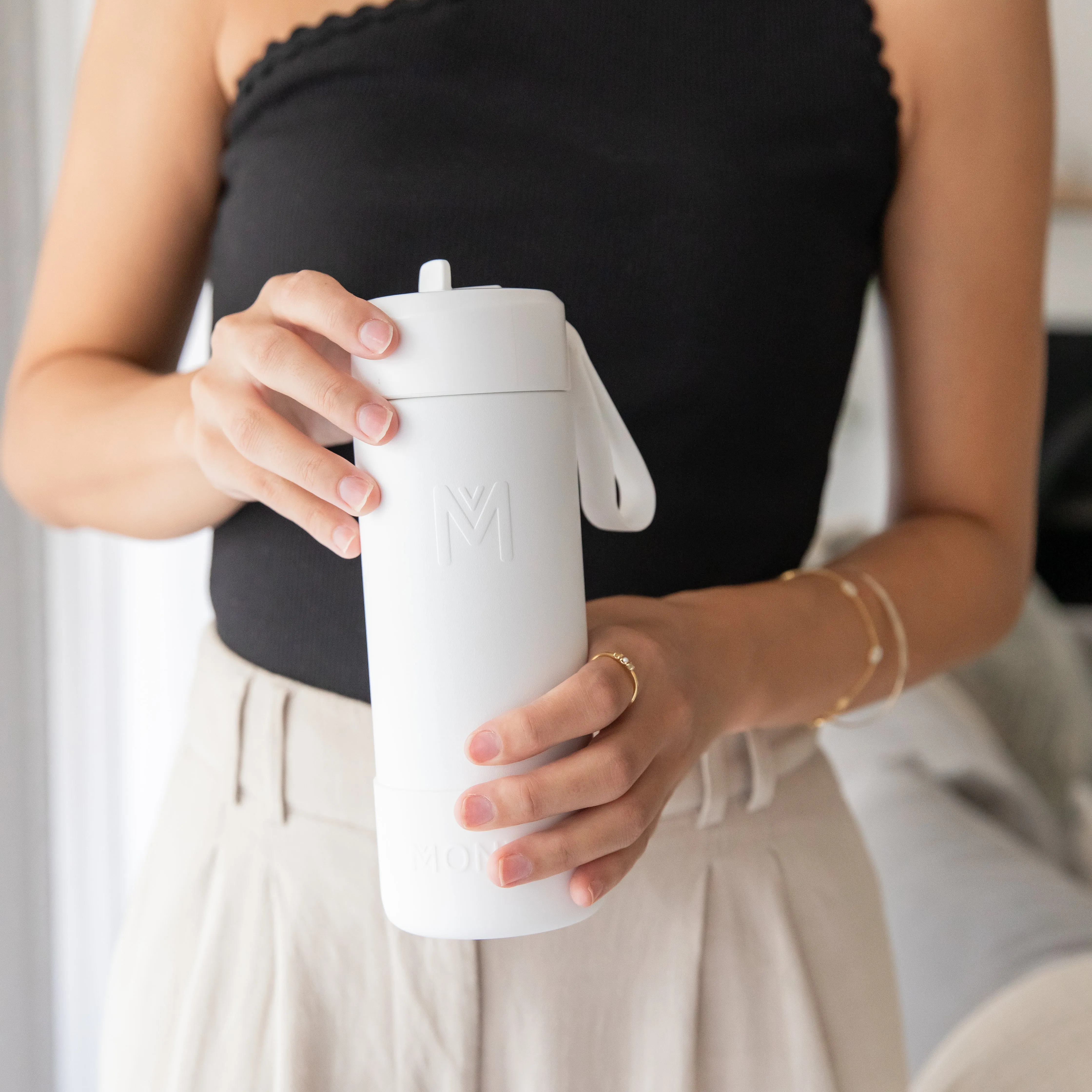 MontiiCo Fusion Sipper Lid Drink Bottle | Blizzard - 475ml