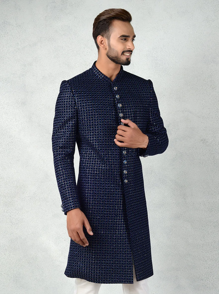 Navy Blue Indowestern | Azania