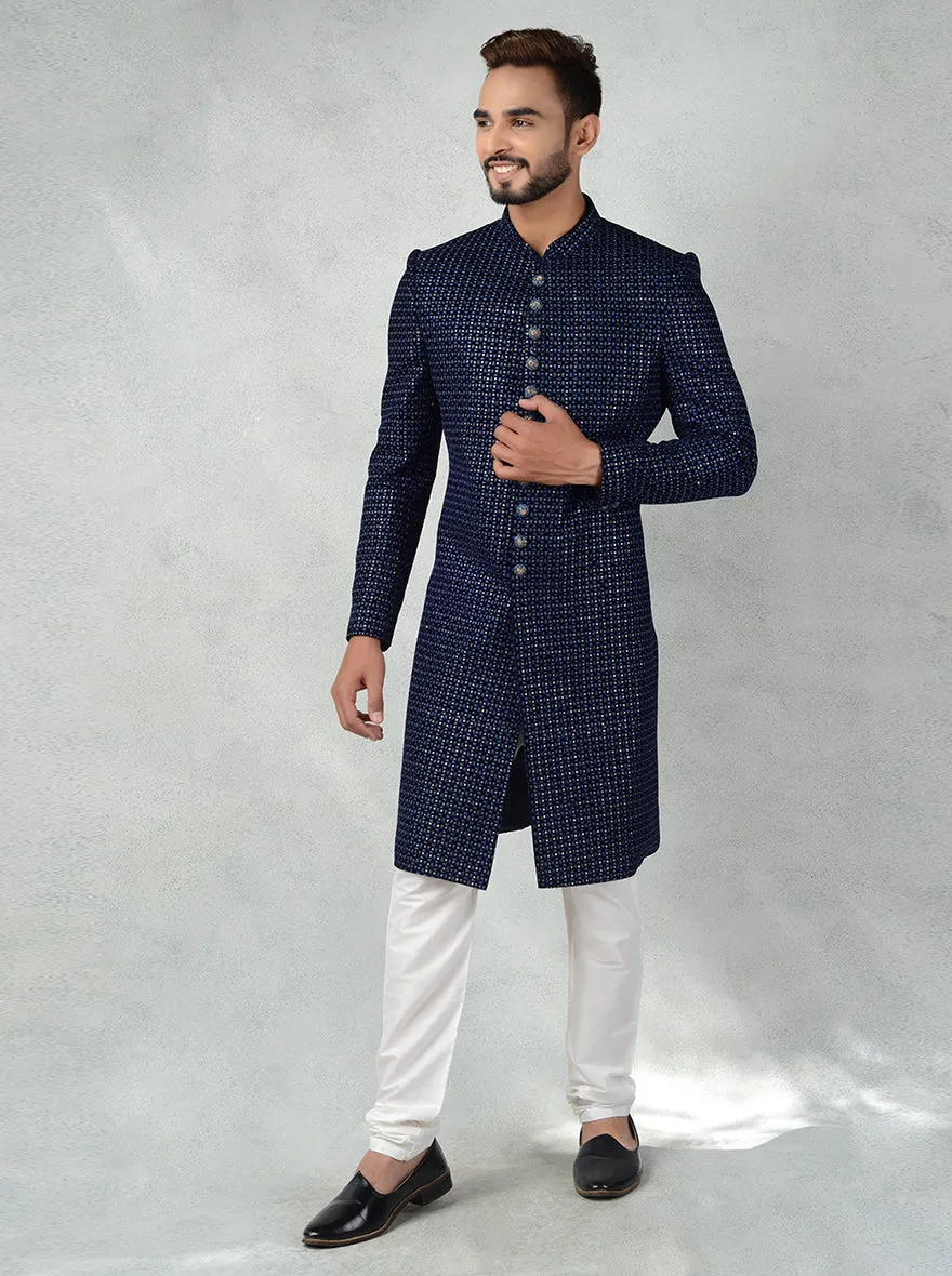 Navy Blue Indowestern | Azania