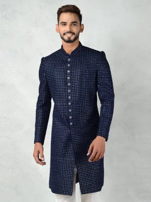Navy Blue Indowestern | Azania