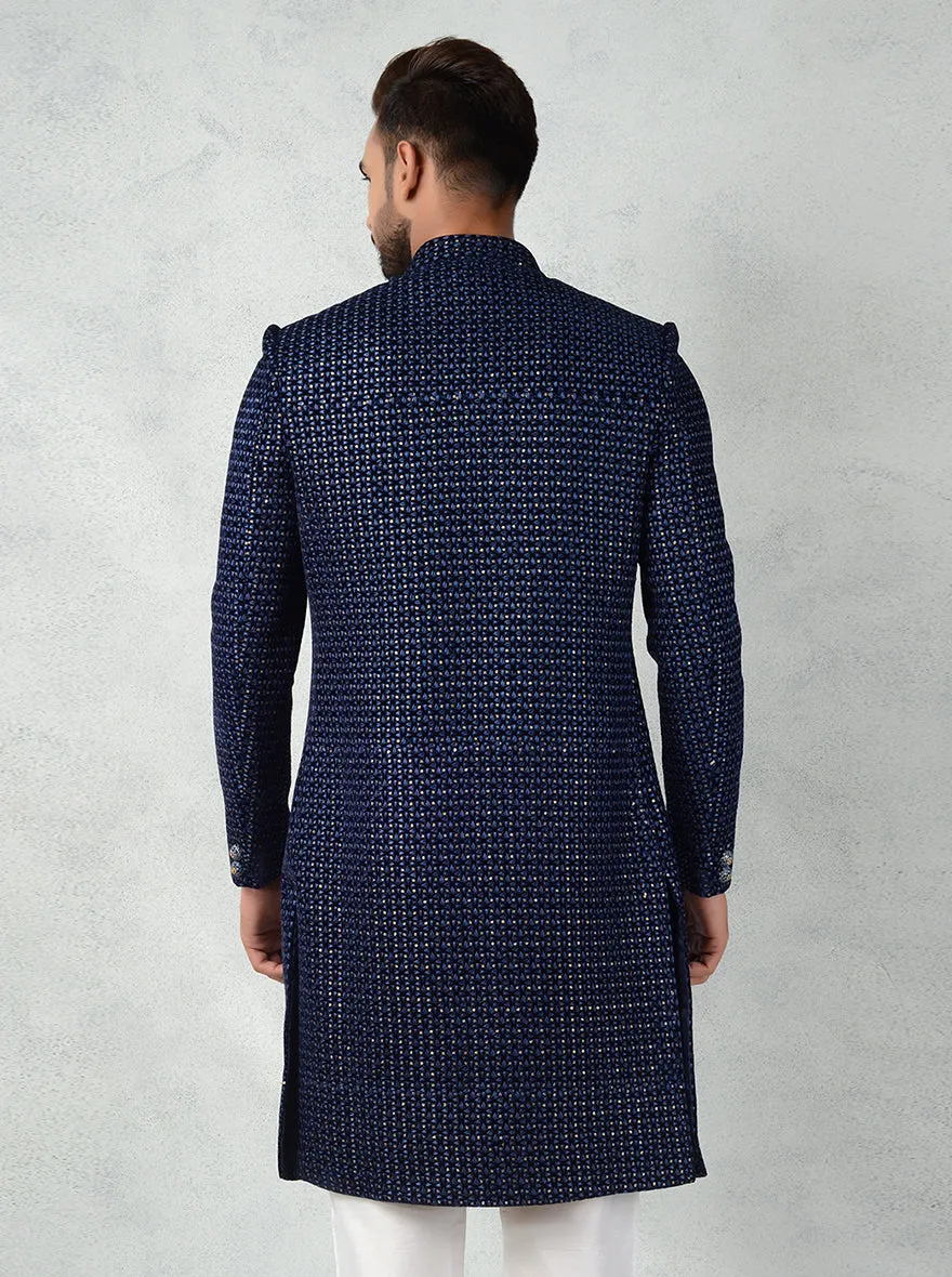 Navy Blue Indowestern | Azania