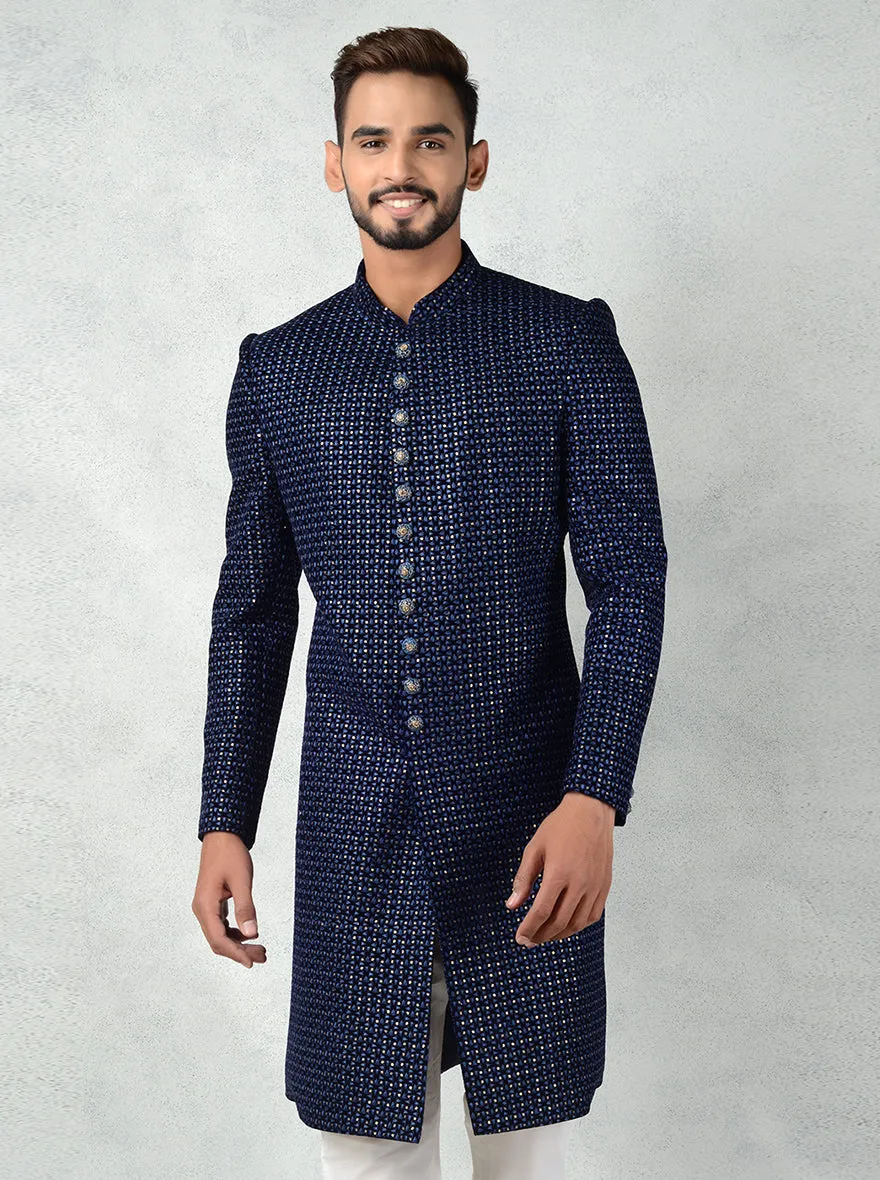 Navy Blue Indowestern | Azania