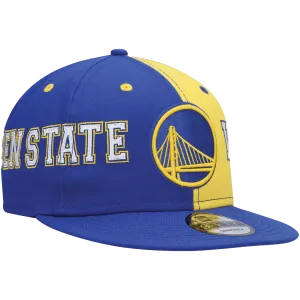 New Era Men's Golden State Warriors Royal/Gold Team Split 9Fifty Snapback Hat
