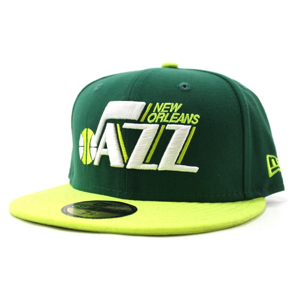 New Orleans Jazz New Era 59Fifty Fitted Hat (Green Lime)