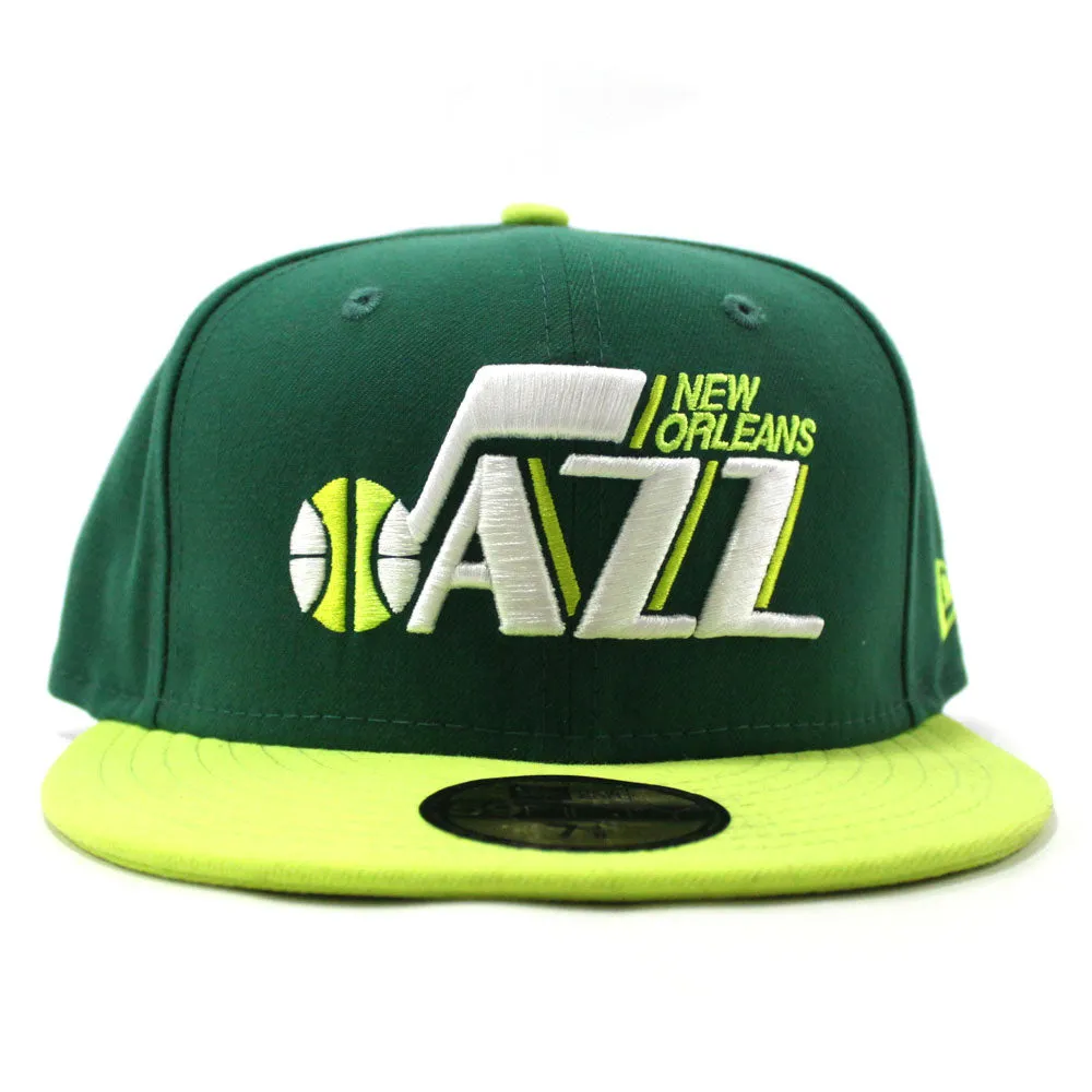 New Orleans Jazz New Era 59Fifty Fitted Hat (Green Lime)