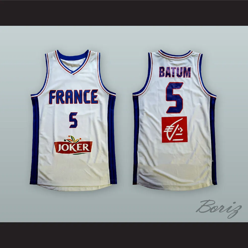 Nicolas Batum 5 France National Team White Basketball Jersey