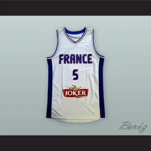 Nicolas Batum 5 France National Team White Basketball Jersey