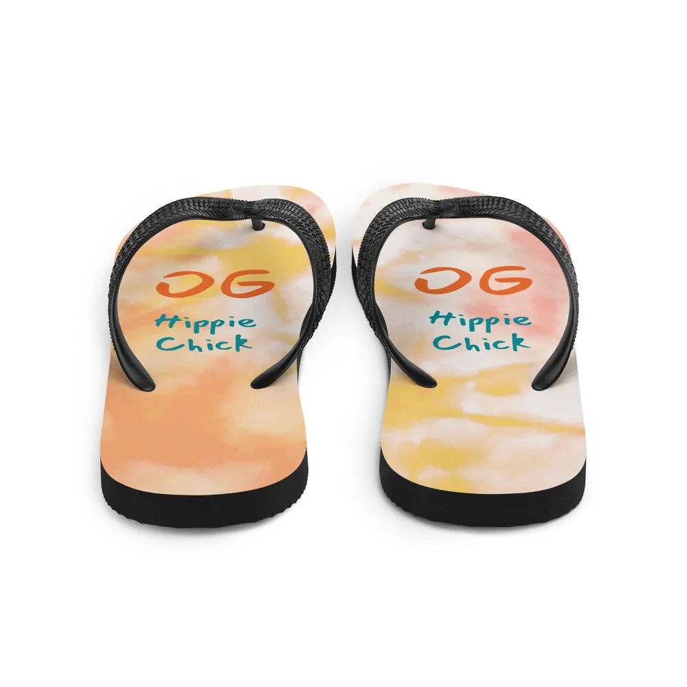 Orange Tie Dye Flip-Flops