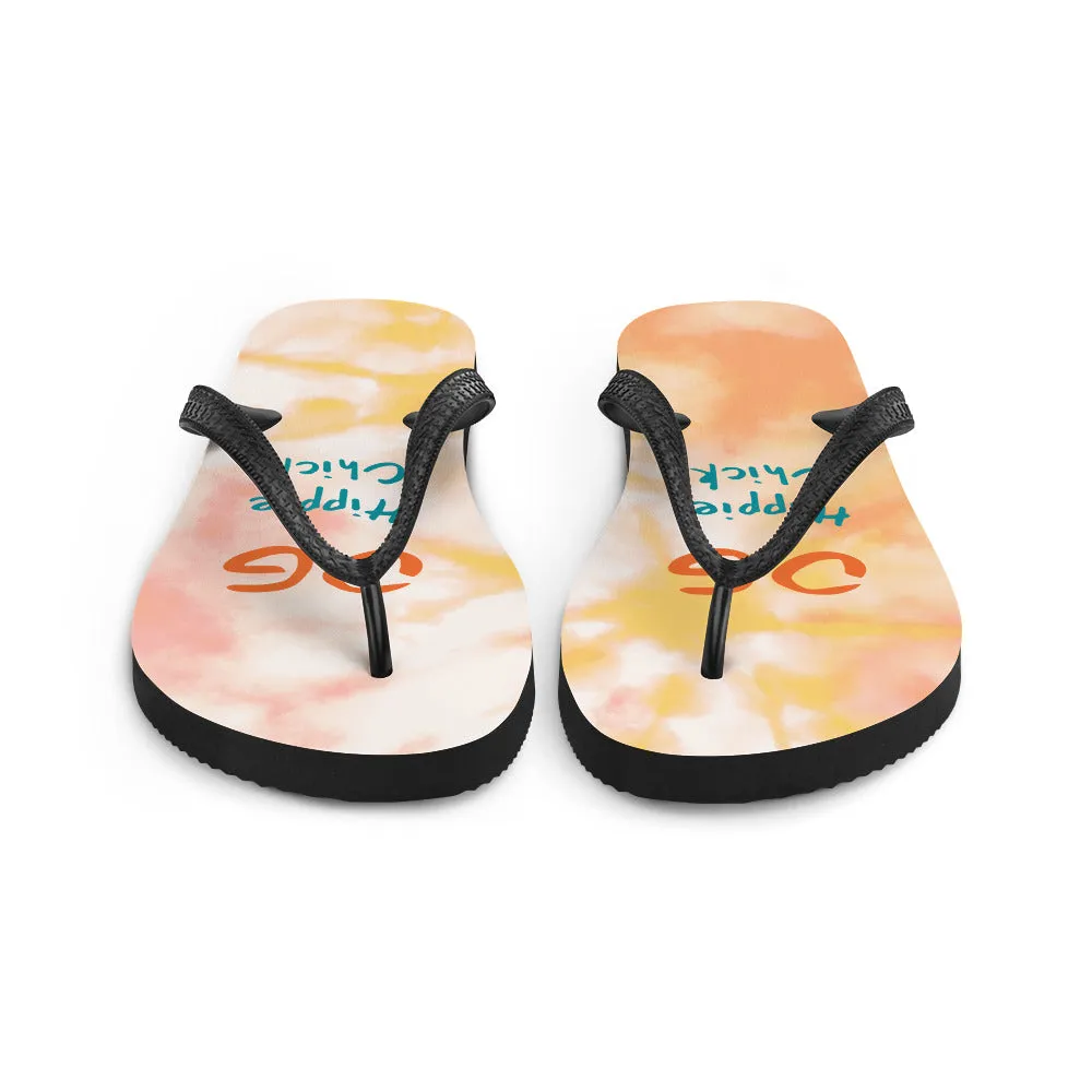 Orange Tie Dye Flip-Flops