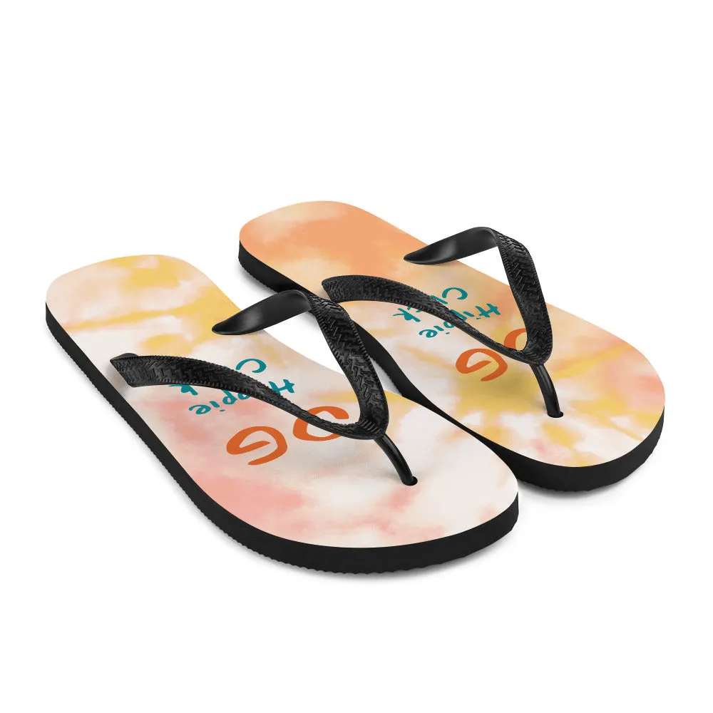 Orange Tie Dye Flip-Flops