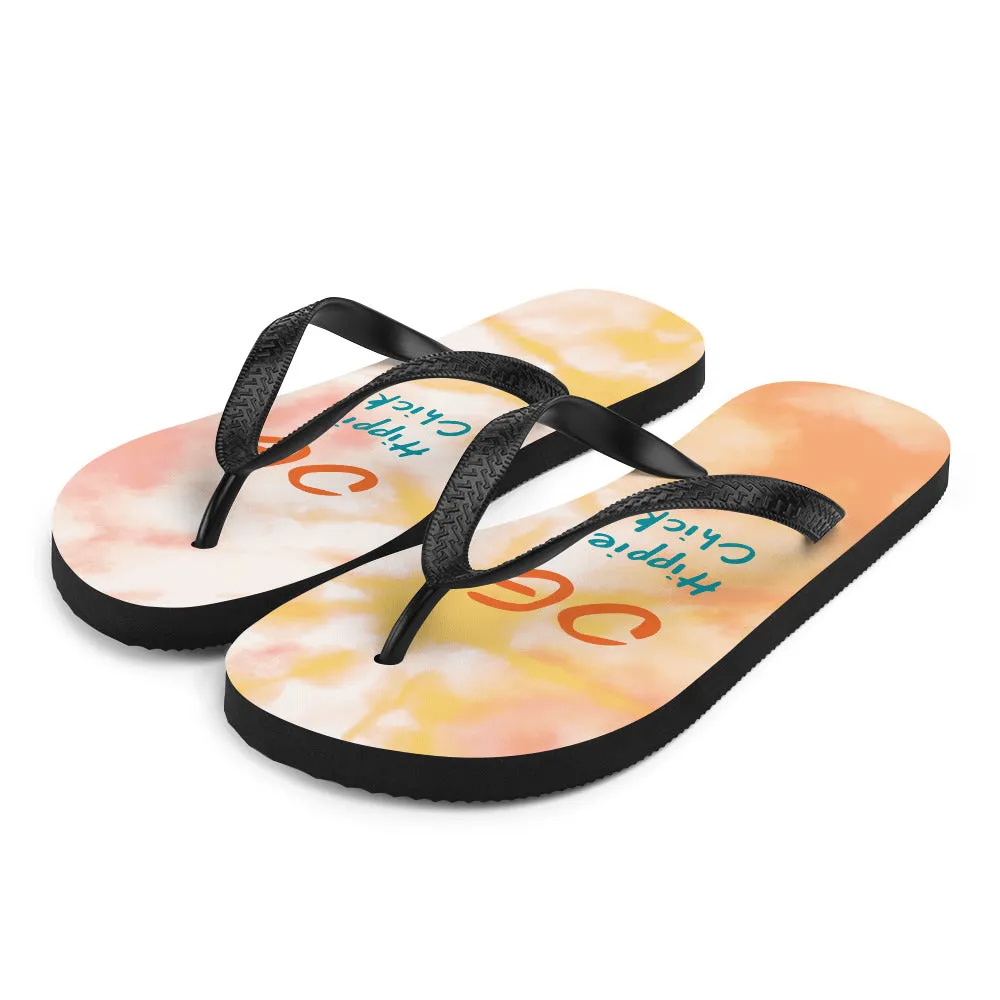 Orange Tie Dye Flip-Flops