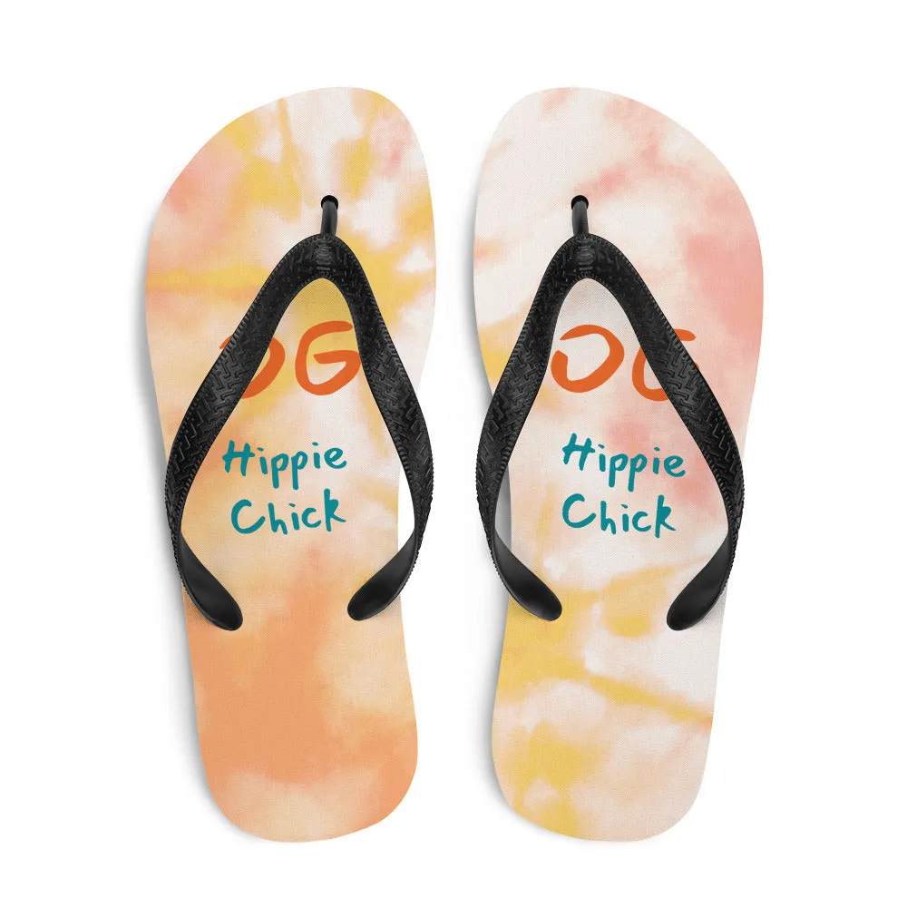 Orange Tie Dye Flip-Flops