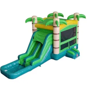 Palm Tree Bounce House Combo With Pool and Slide