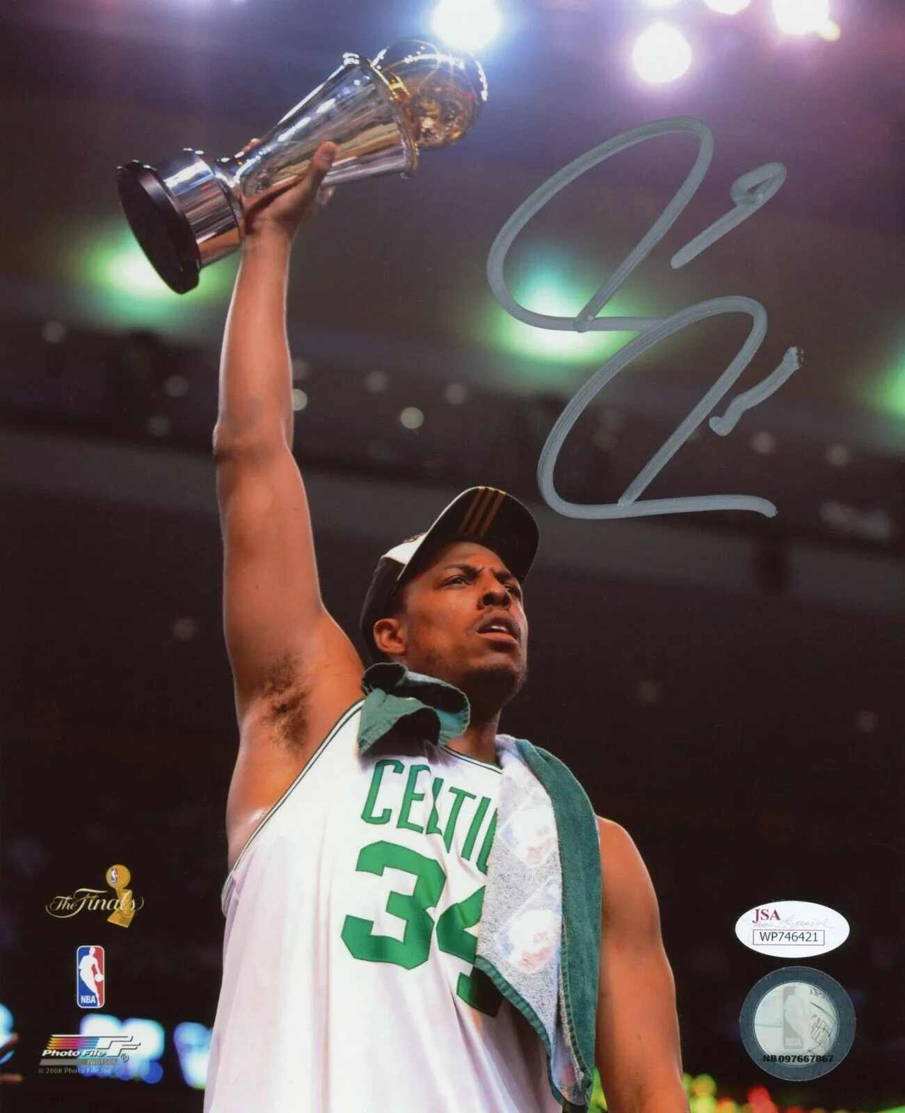 Paul Pierce Boston Celtics Signed 8x10 Photo 2008 NBA Finals Champions JSA