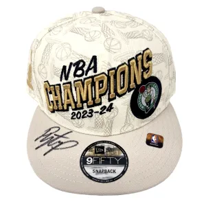 Payton Pritchard Boston Celtics Signed 2024 NBA Champions Locker Room Hat JSA