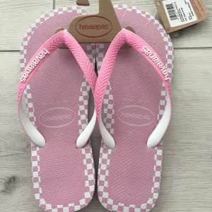 Pink & Ice Gray Checkered Havaianas Flip Flops