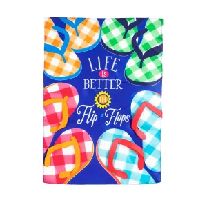 Plaid Flip Flops Garden Applique Flag,169146