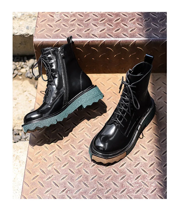 Platform Motorcycle Boots Street Style