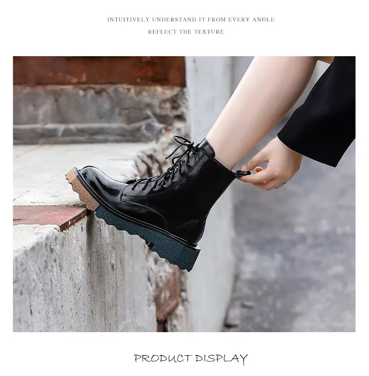 Platform Motorcycle Boots Street Style