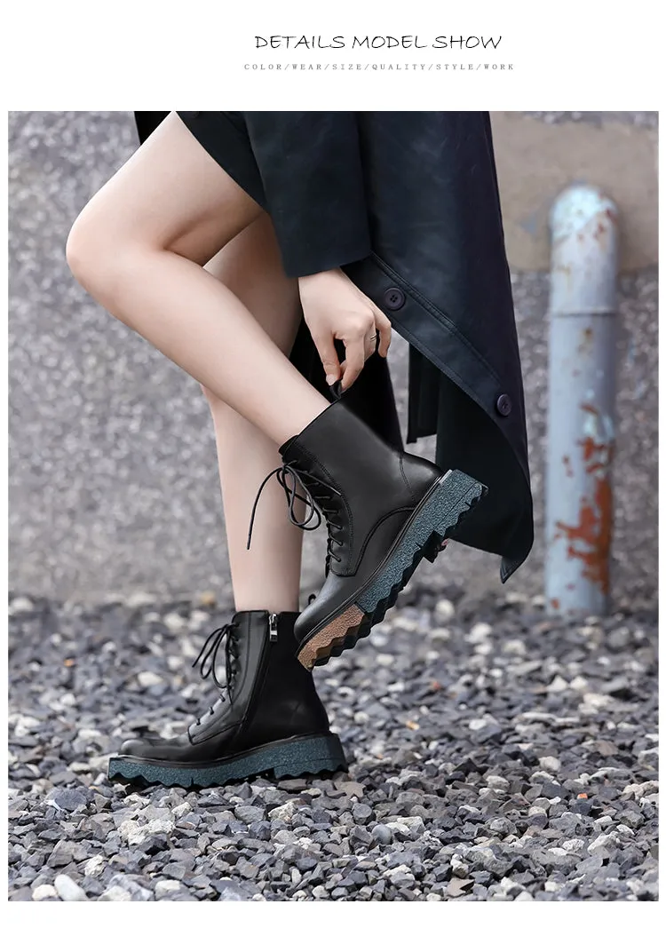 Platform Motorcycle Boots Street Style