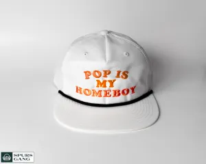 Pop Is My Homeboy White Grandpa Pinch Hat - Orange Edition