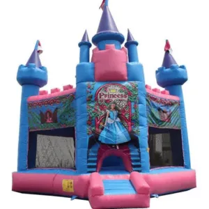 Princess Bounce House Pink and Blue Castle Inflatable