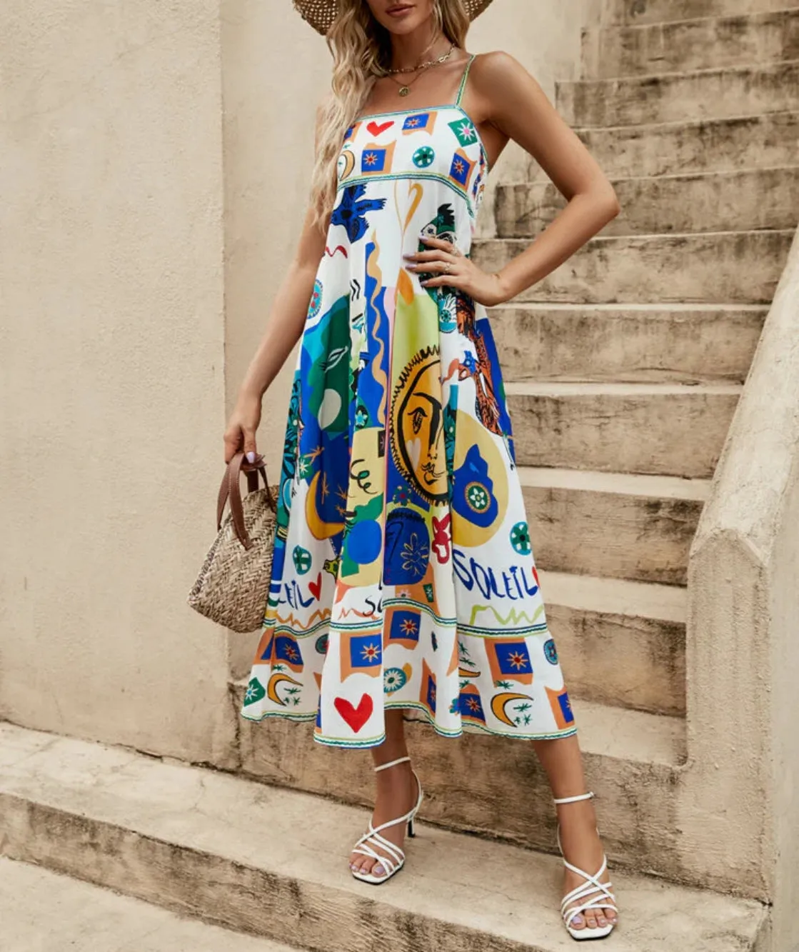 Printed Sleeveless Stylish Vacay Dress