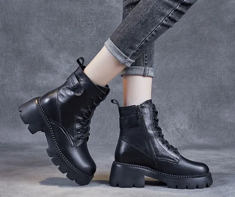PU Leather Ankle Boots