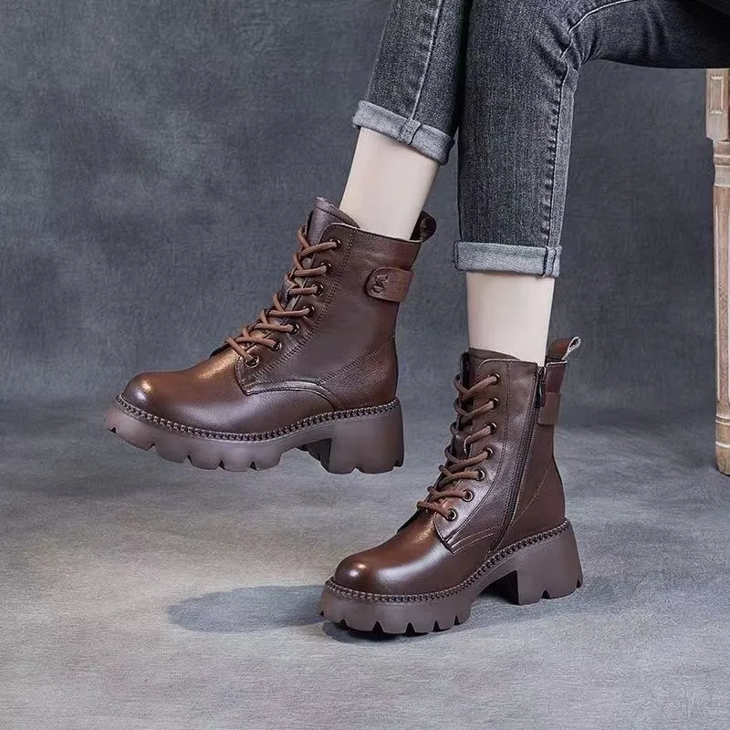 PU Leather Ankle Boots