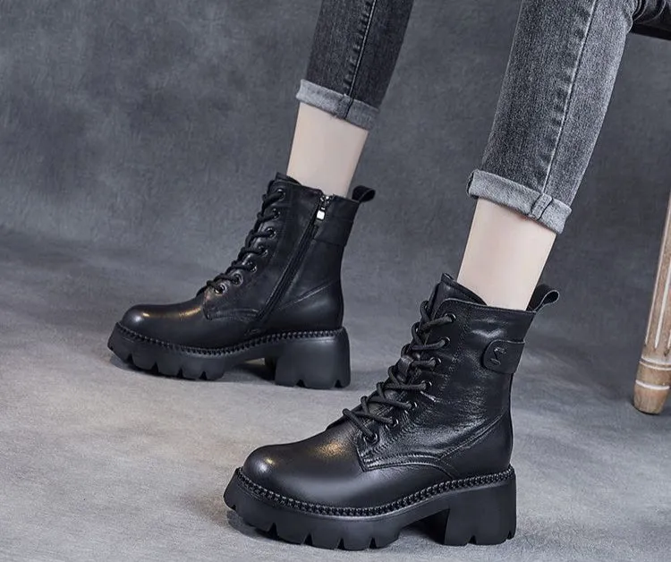 PU Leather Ankle Boots