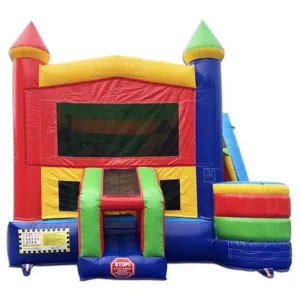 Rainbow Castle Bounce House Combo Wet n Dry with Slide