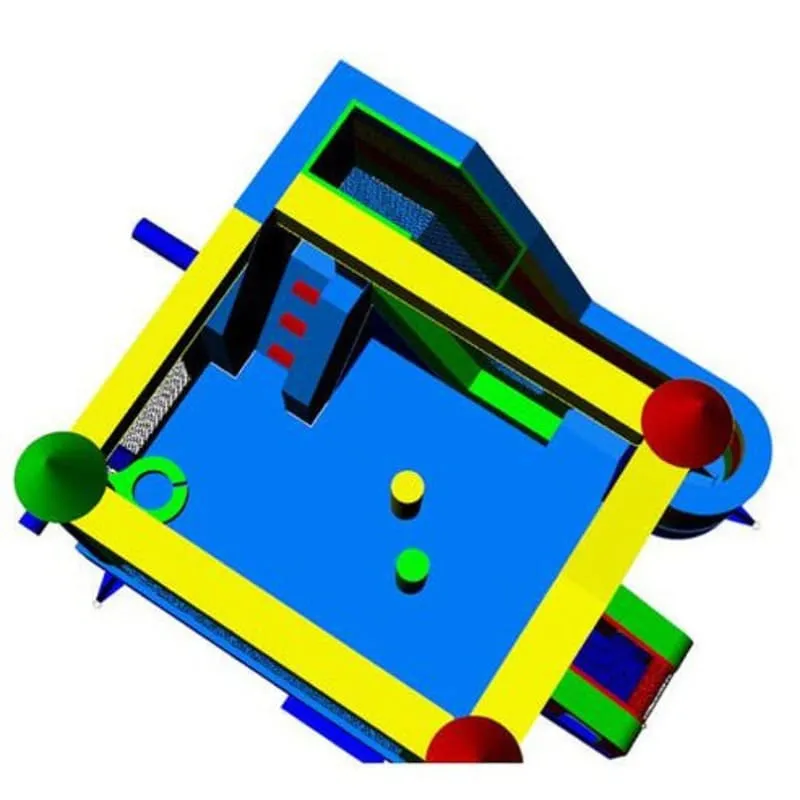 Rainbow Castle Bounce House Combo Wet n Dry with Slide