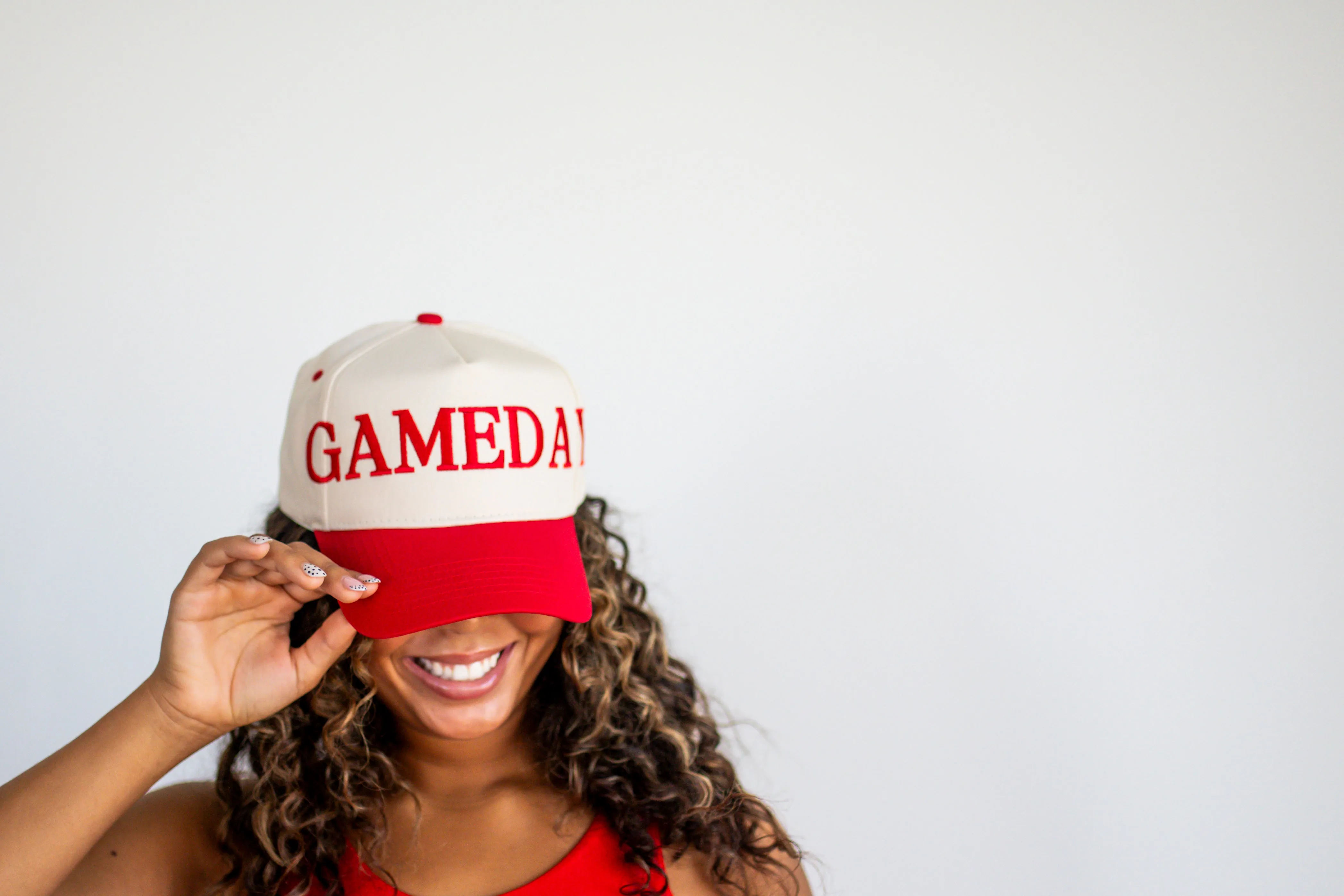 Red Gameday Wrap Around Vintage Trucker Hat
