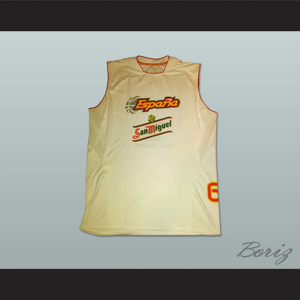 Ricky Rubio 6 Espana Spain National Team White Basketball Jersey