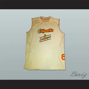 Ricky Rubio 6 Espana Spain National Team White Basketball Jersey
