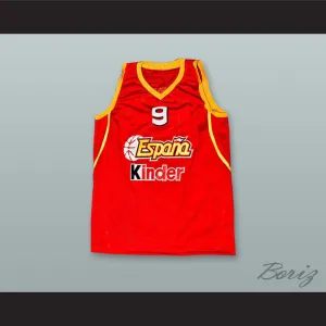 Ricky Rubio 9 Espana Spain National Team Red Basketball Jersey