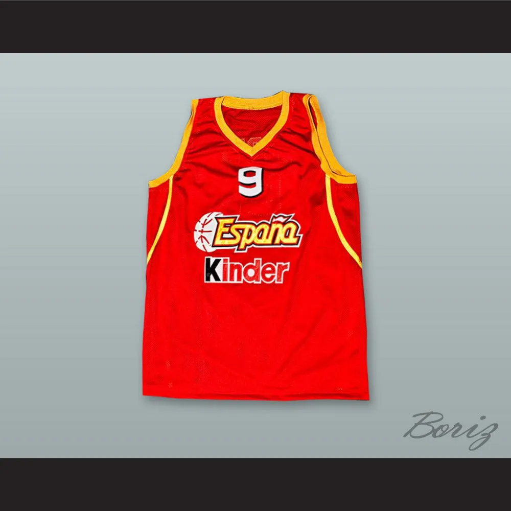 Ricky Rubio 9 Espana Spain National Team Red Basketball Jersey
