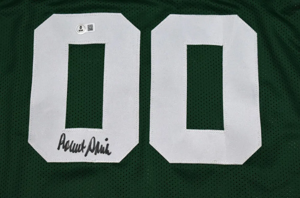 Robert Parish Autographed Green Pro Style Basketball Jersey - Beckett W Hologram