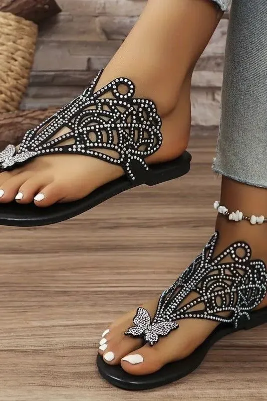 Rosalia - Stylish Leather Sandal With Butterfly Cover