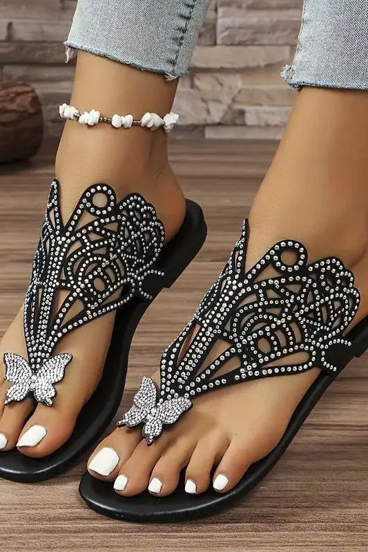 Rosalia - Stylish Leather Sandal With Butterfly Cover