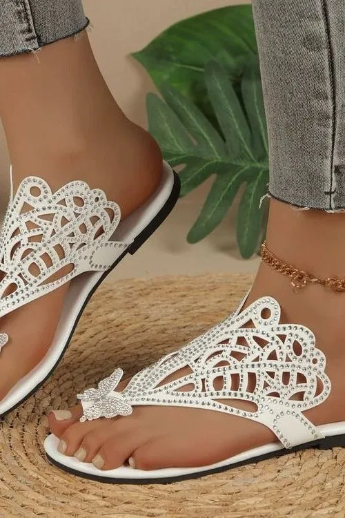 Rosalia - Stylish Leather Sandal With Butterfly Cover