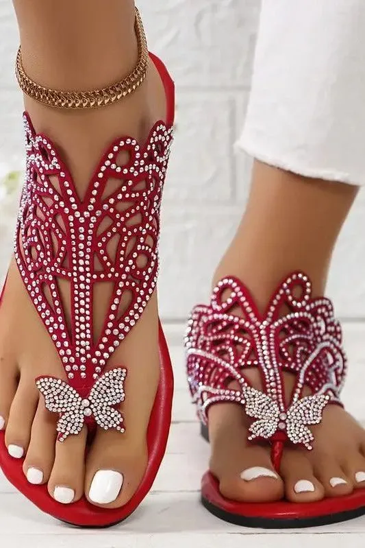 Rosalia - Stylish Leather Sandal With Butterfly Cover