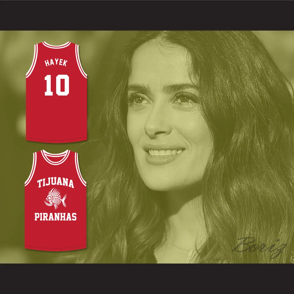 Salma Hayek 10 Tijuana Piranhas Red Basketball Jersey Mexican Expansion Team