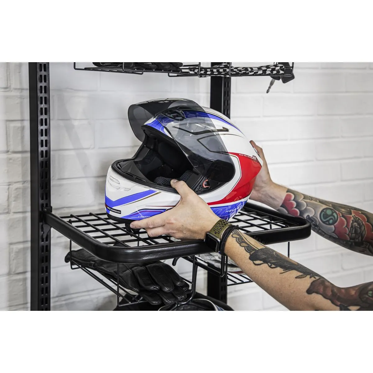 Sealey Motorcycle Helmet & Gear Tidy, Freestanding