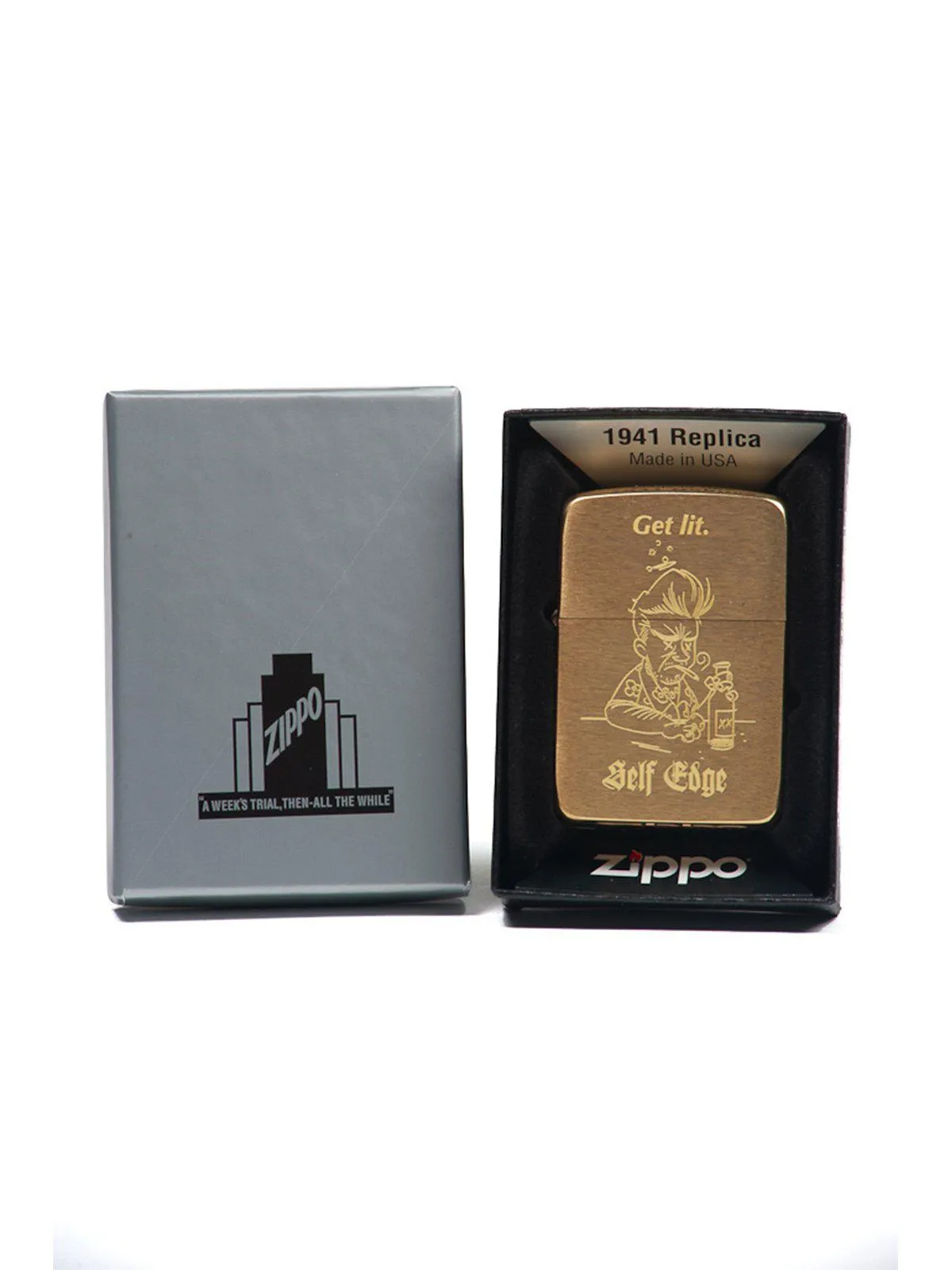 Self Edge Zippo Vintage 1941 Repro Lighter Get Lit