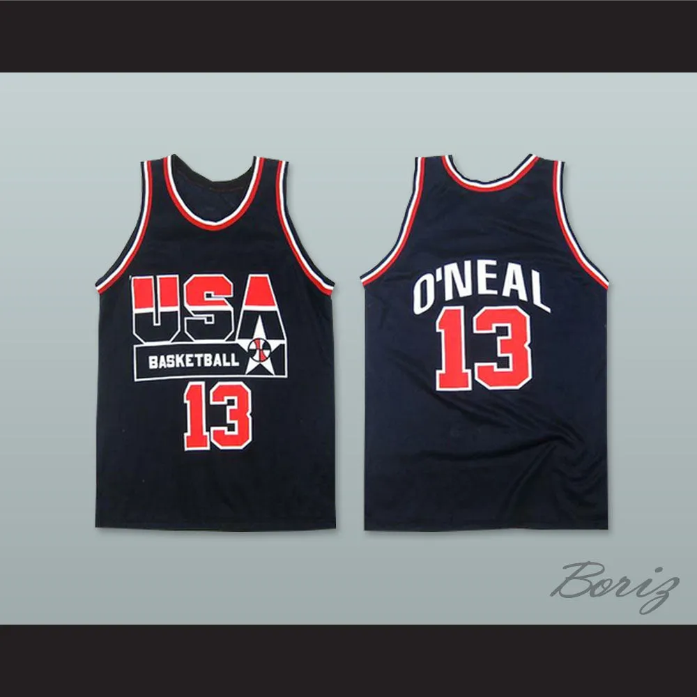 Shaquille O'Neal 13 USA Team Away Basketball Jersey