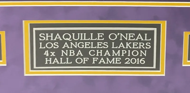 Shaquille O'Neal Autographed Los Angeles Lakers Framed Purple Jersey Fanatics