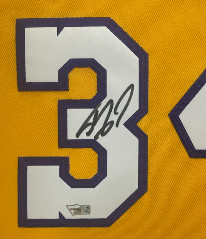 Shaquille O'Neal Autographed Los Angeles Lakers M&N Framed Jersey Fanatics
