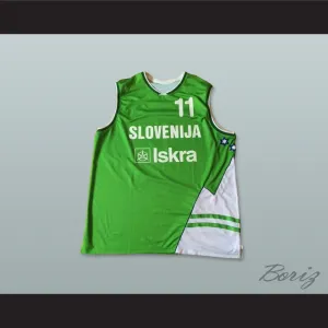 Slovenija 11 National Team Green Basketball Jersey